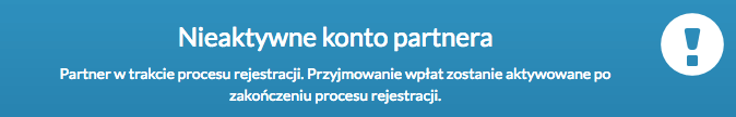 Nieaktywne konto partnera Przelewy24