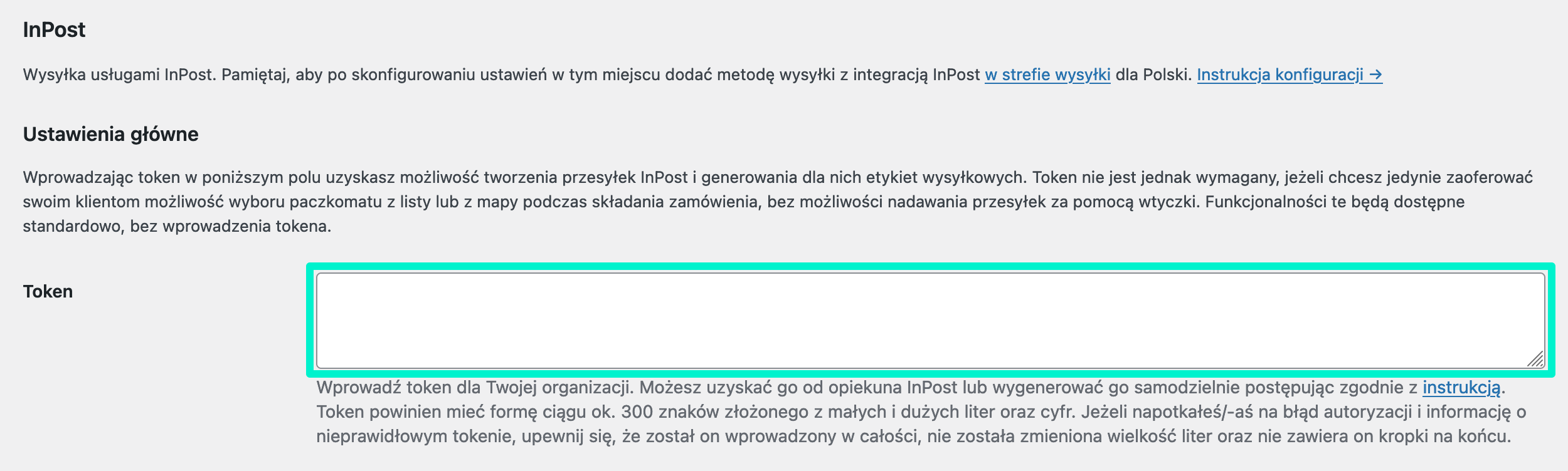 InPost WooCommerce - Token API ShipX
