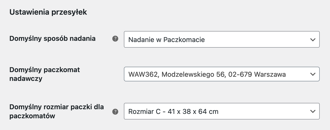 InPost WooCommerce - Ustawienia przesyłek