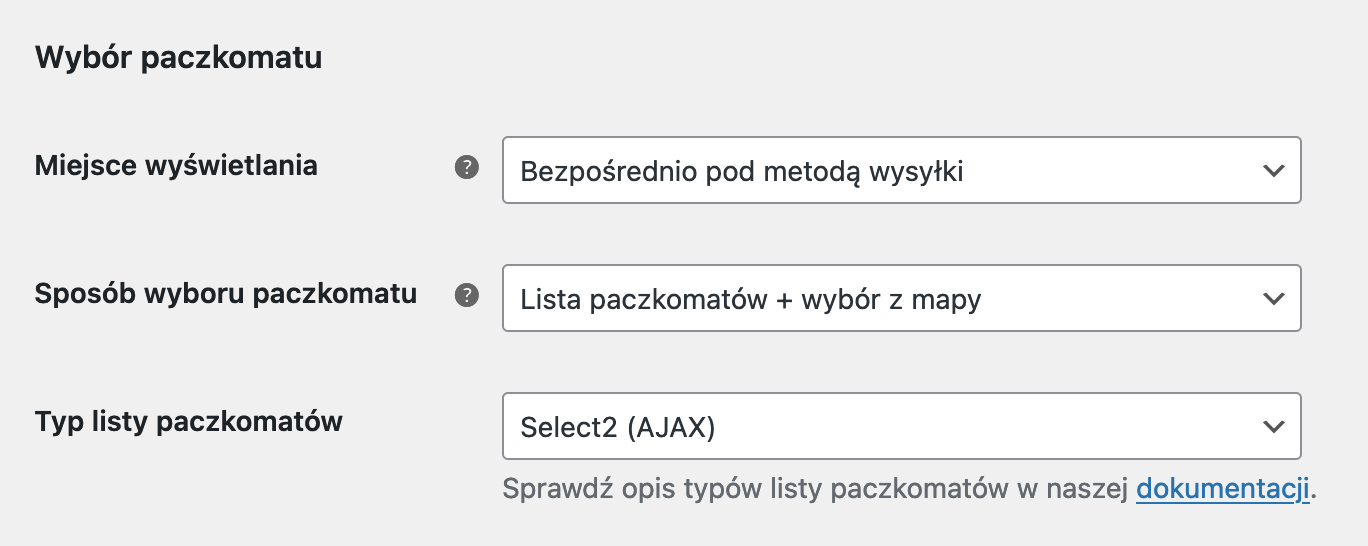 InPost WooCommerce - Ustawienia wyboru paczkomatu