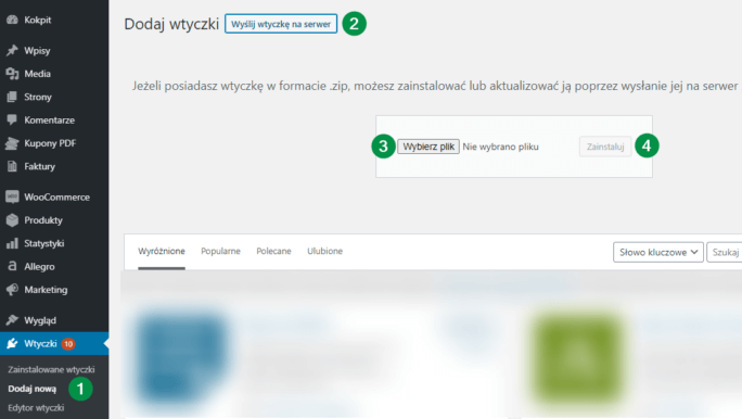 Instalacja wtyczki WordPress WooCommerce