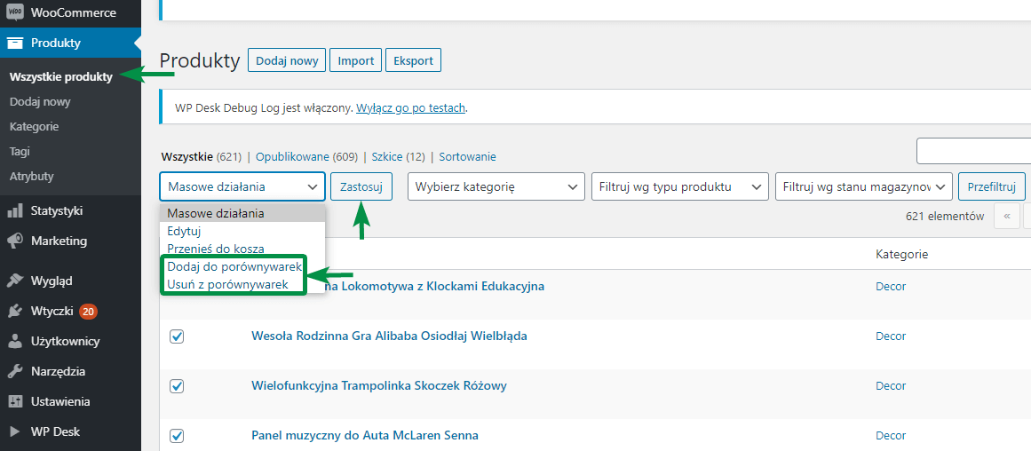 Porównywarki Cen XML WooCommerce - masowe dodawanie i usuwanie produktów z plików feedów