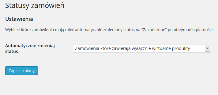 Wtyczka statusy zamówień