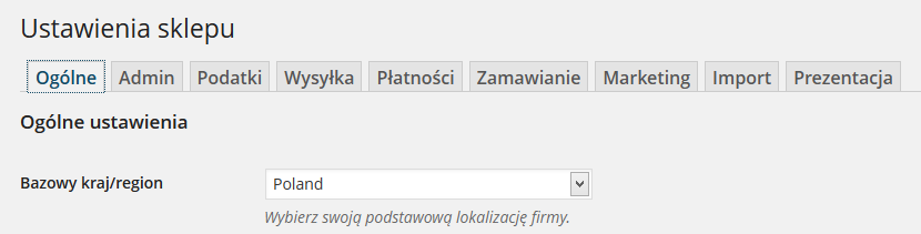 Ustawienia sklepu WP e-commerce
