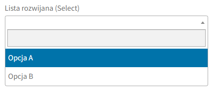 Lista rozwijana (Select) - pole w sklepie