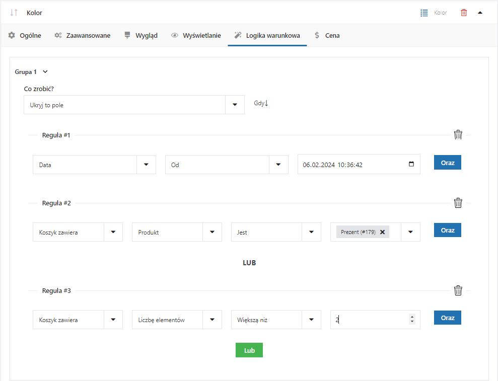 Zaawansowana logika warunkowa we wtyczce Flexible Checkout Fields (Pola Zamówienia)