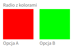 Radio z kolorami - pole w sklepie