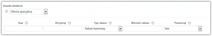 Ustawienia oferty specjalnej