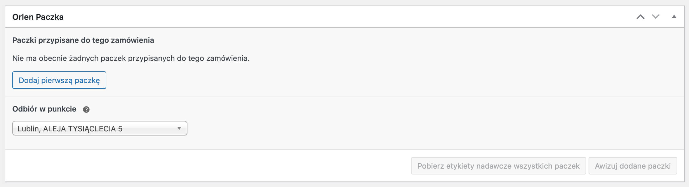 Nowe zamówienie Orlen Paczka WooCommerce
