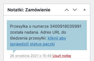 Orlen Paczka WooCommerce notatka do zamówienia