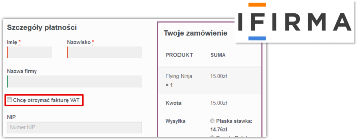 Integracja iFirma WooCommerce i pytanie klienta o chęć otrzymania faktury