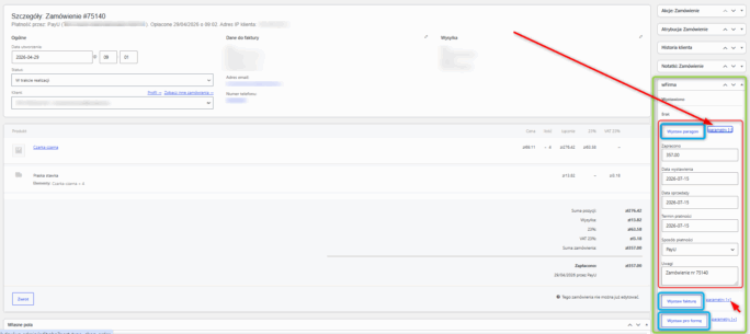 WooCommerce wFirma ręcznie wystawienia dokumentów metabox WP DESK
