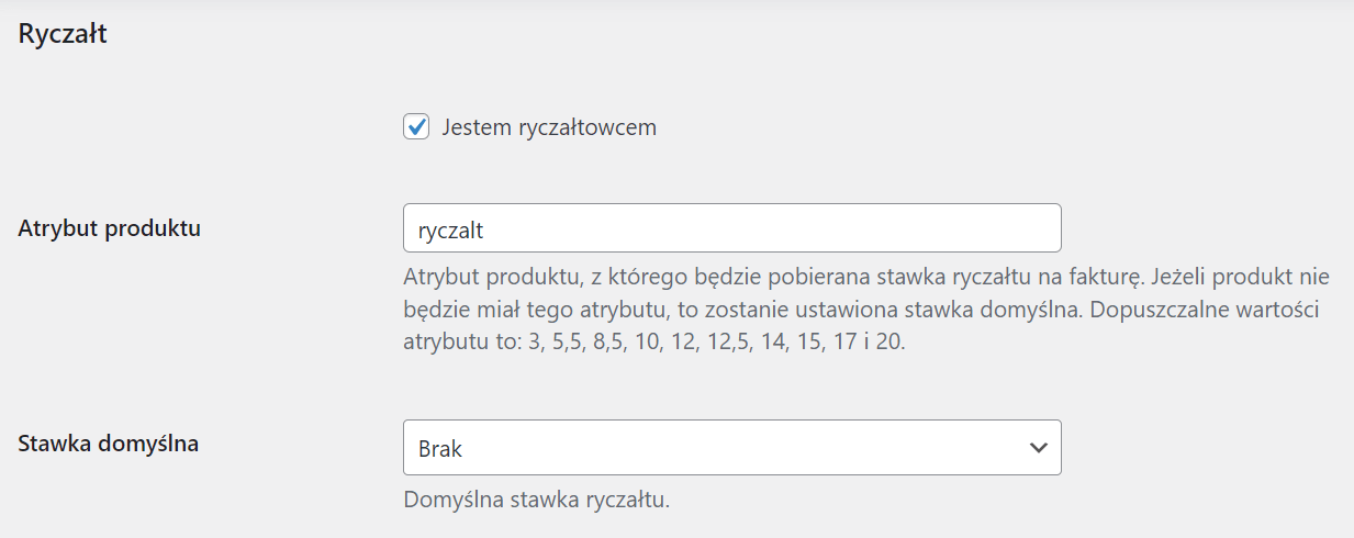 inFakt WooCommerce - ryczałt