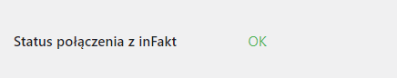 Status połączenia inFakt WooCommerce