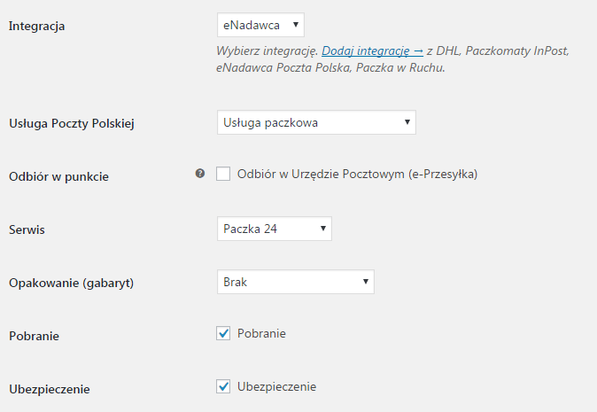 Integracja z metodami wysyłki Flexible Shipping