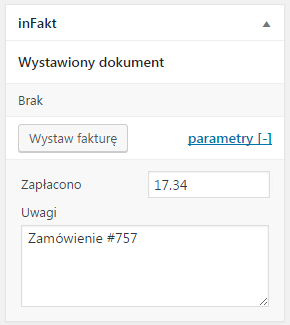 Integracja WooCommerce z inFakt - wystawianie faktury