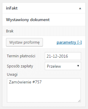 Integracja WooCommerce z inFakt - wystawianie proformy
