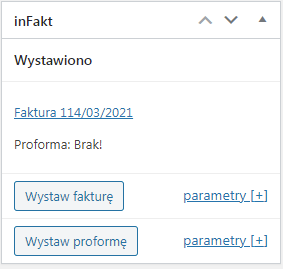 Integracja WooCommerce z inFakt – wystawiona faktura