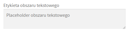 Obszar tekstowy - pole na stronie produktu