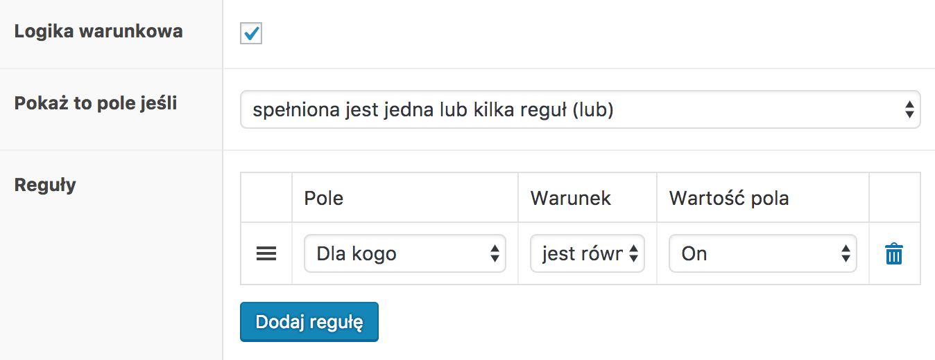WooCommerce Flexible Product Fields – logika warunkowa dla pól