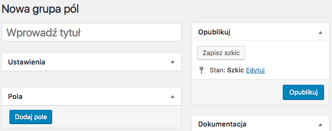 WooCommerce Flexible Product Fields - nowa grupa pól