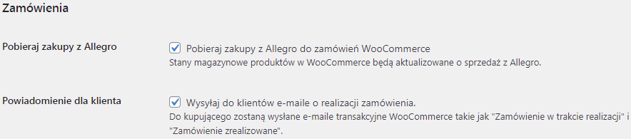 Pobieranie zakupów z Allegro do zamówień WooCommerce