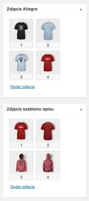 Allegro WooCommerce - Zdjęcia aukcji