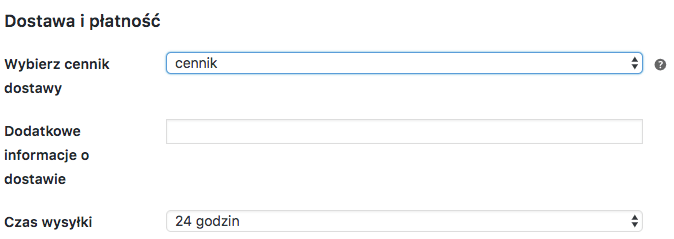 WooCommerce Allegro - ustawienia dostawy