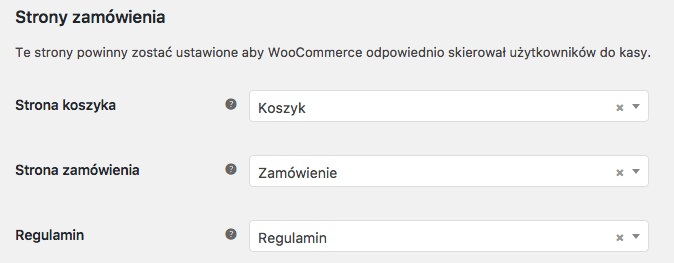 Strony zamówienia WooCommerce