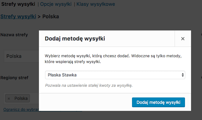 Wysyłka WooCommerce - nowa metoda wysyłki