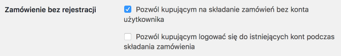 WooCommerce zamówienia bez rejestracji