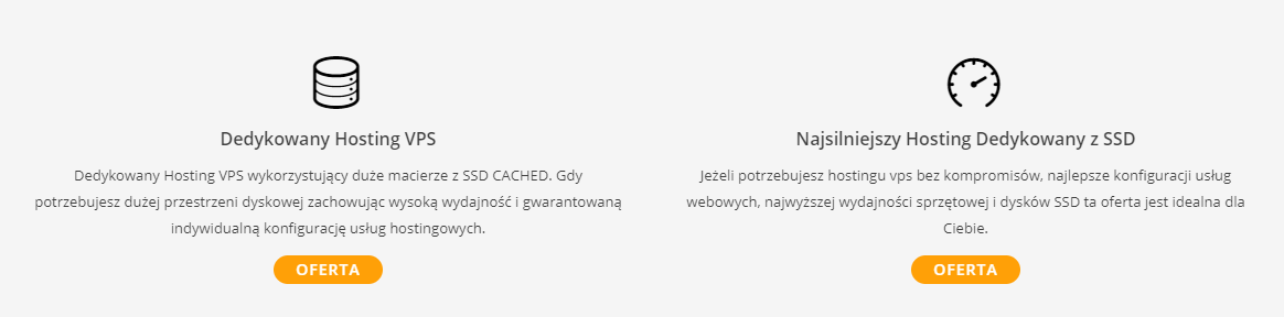 Dedykowany Hosting VPS np. pod WordPress i WooCommerce - zrzut ekranu