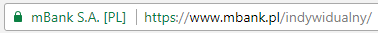 mBank - pasek adresu
