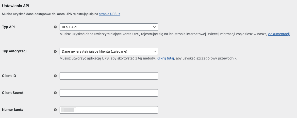 REST API dane uwierzytelniające