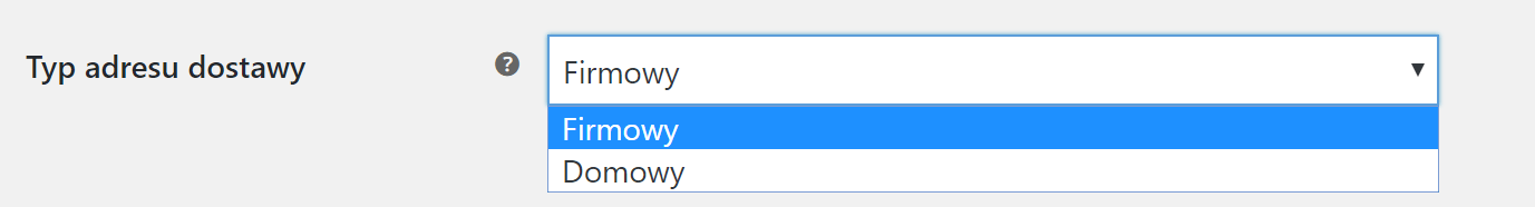 Typ adresu dostawy w WooCommerce UPS