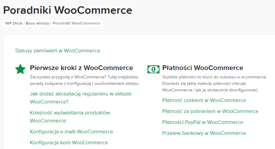 5 dla WordPressa - dokumentacja WooCommerce