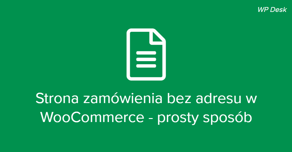 Strona zamówienia bez adresu