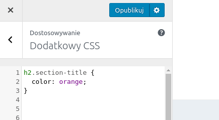 Custom CSS: zmiana koloru tekstu na pomarańczowy