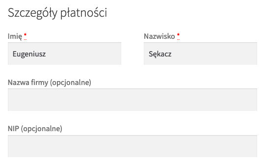 Flexible Checkout Fields pole NIP w WooCommerce