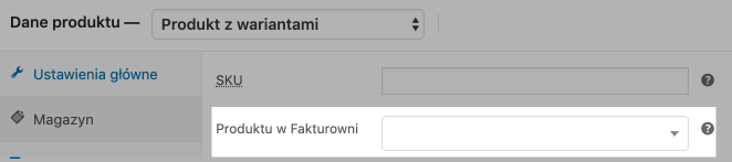 Faktutownia - synchronizacja magazynów - produkt z wariantami