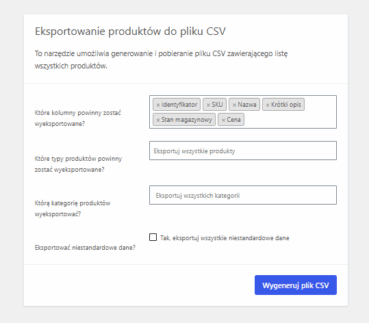 WooCommerce Fakturownia WP Desk - eksport produktów