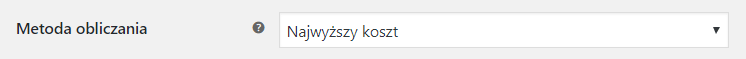 najwyższy koszt