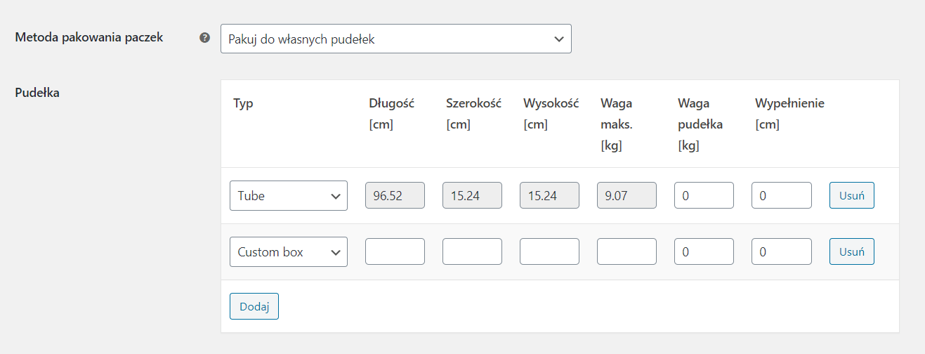 FedEx PRO Metoda pakowania paczek