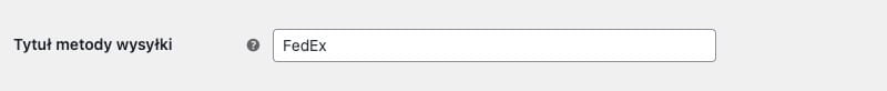 Tytuł metody wysyłki FedEx