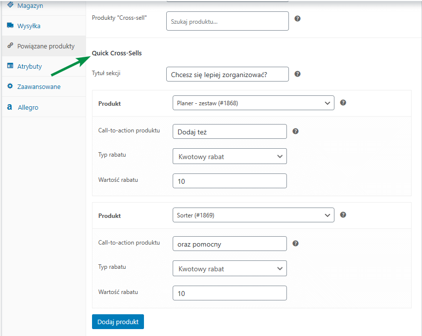 Jak ustawić promocje cross selling WooCommerce