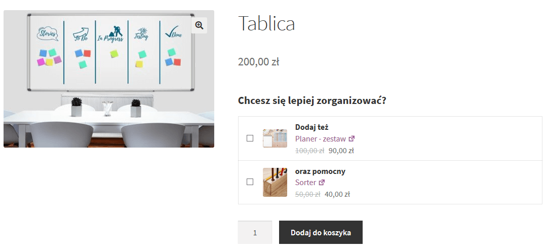 Jak wygląda promocja cross selling WooCommerce