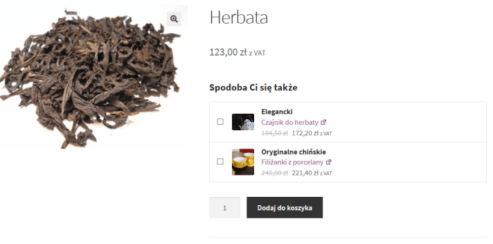 Quick Cross Sells WooCommerce widok promocji