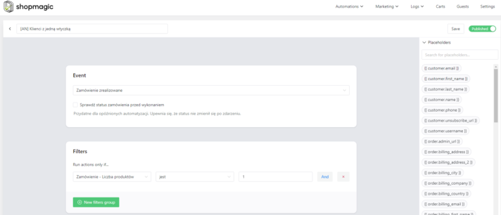 Tworzenie automatyzacji w Shopmagic