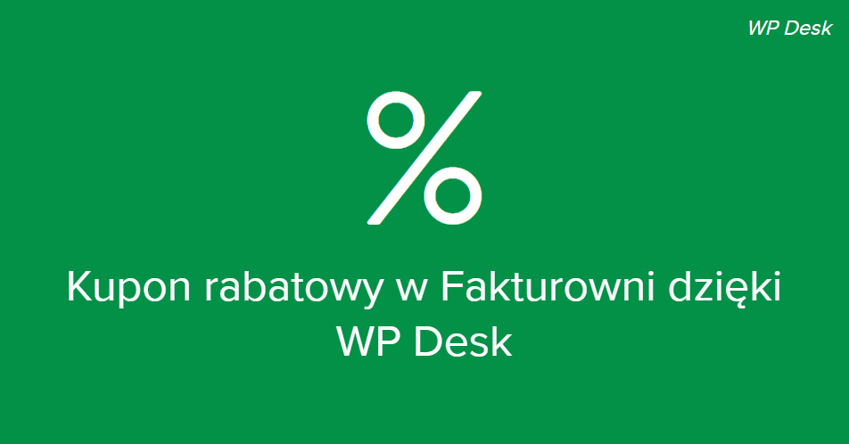 Kupon rabatowy w Fakturowni WP Desk