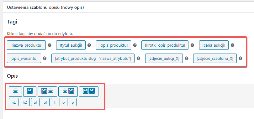 Nowy szablon opisu tagi shortcode